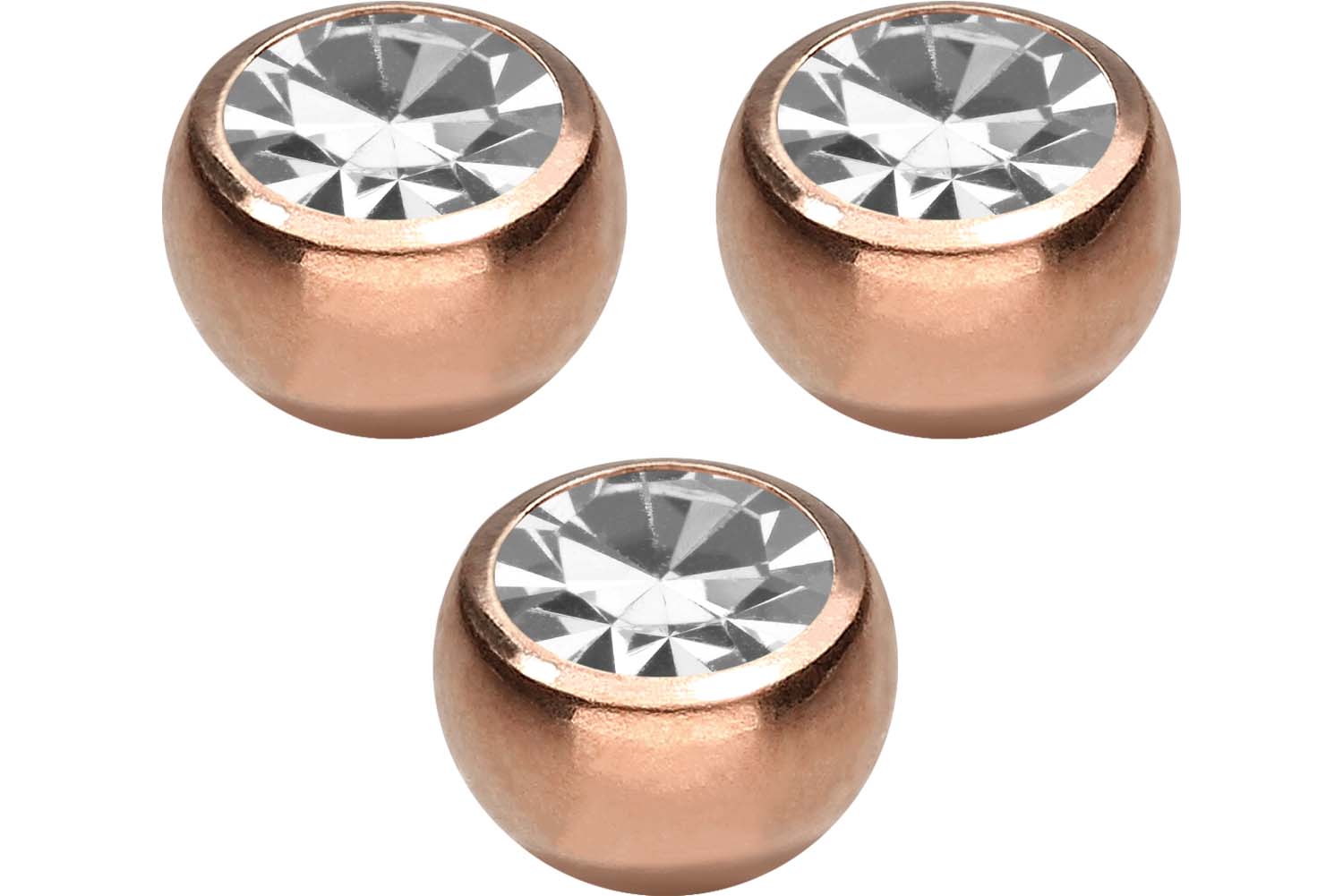 SET Titan Schraubkugel KRISTALL von Piercingline